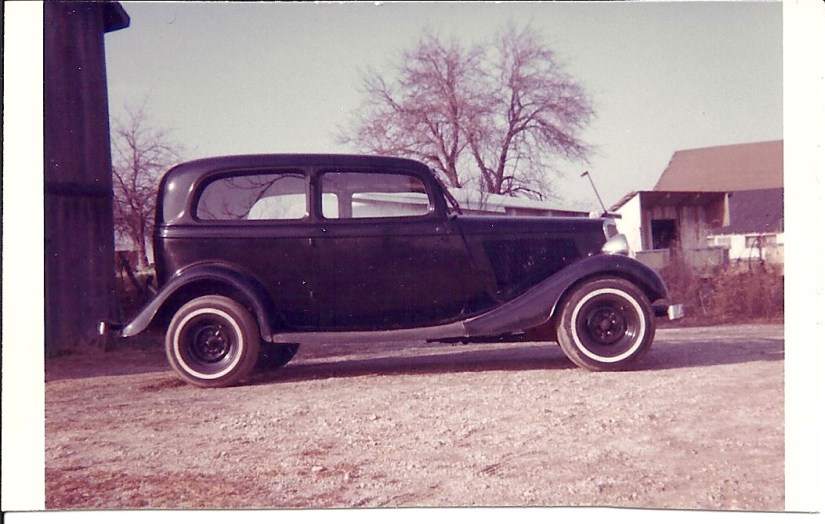 Early picture of the 1934 Ford Tudor Sedan. 1934 Ford Restoration. Edie.